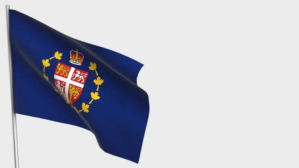 Luitenant-gouverneur van Newfoundland en Labrador 3d zwaaiend met vlag illustratie op vlaggenmast. — Stockfoto