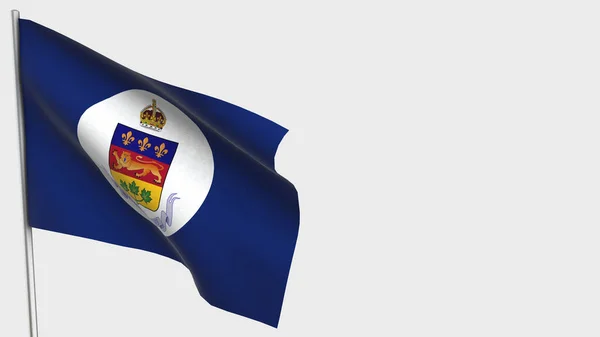 Лейтенант-губернатор Квебека 3D размахивание флагом на флагштоке . — стоковое фото