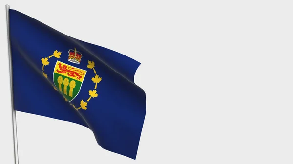 Porucznik-gubernator Saskatchewan 3d machając flagą ilustracja na maszcie flagowym. — Zdjęcie stockowe