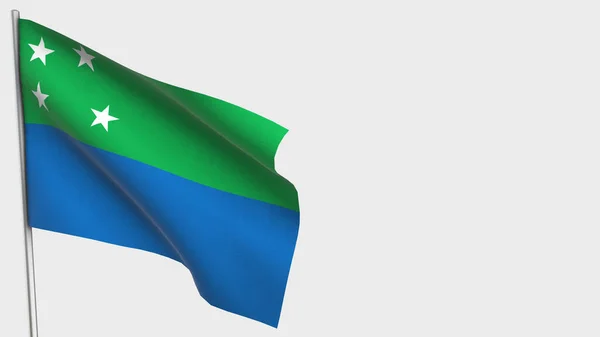 Los Lagos 3D waving flag illustration on flagpole. — Stock Photo, Image