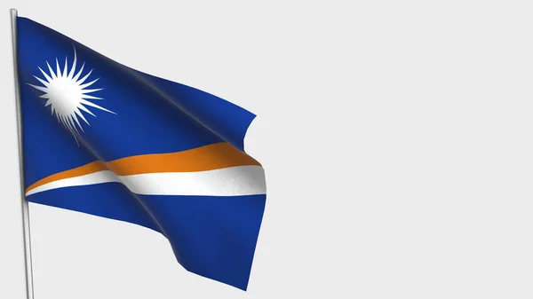 Marshall Islands 3D waving flag illustration on flagpole. — Stock Photo, Image