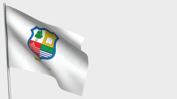 Illustration du drapeau Maule agitant 3D sur mât de drapeau . — Photo