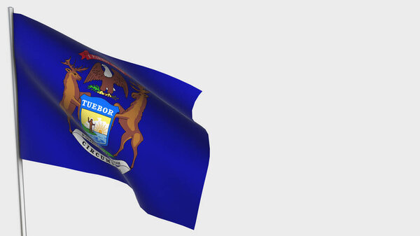 Мичиган 3D размахивание флагом на флагштоке
.