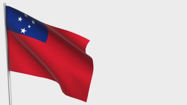 Samoa 3d bayrak direğinde sallanıyor.