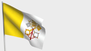 Vatikan 3d bayrak direğinde bayrak sallıyor.