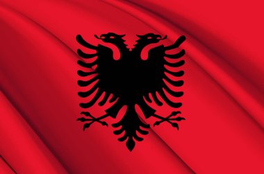 Arnavutluk 3d bayrak sallıyor.