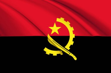 Angola 3d dalgalı bayrak çizimi.