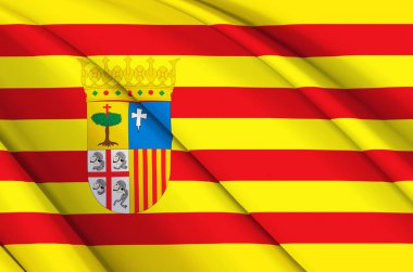 Aragon 3d dalgalı bayrak illüstrasyonu.