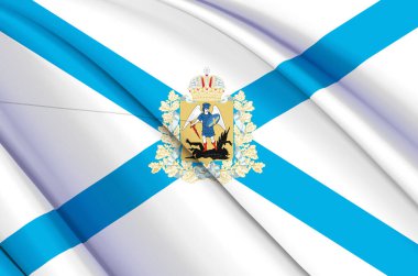 Arkhangelsk 3d sallanan bayrak illüstrasyonu.