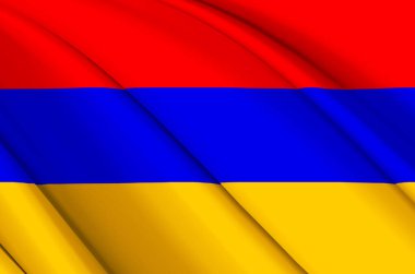 Ermenistan 3d sallanan bayrak illüstrasyonu.