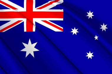 Avustralya 3d sallanan bayrak illüstrasyonu.