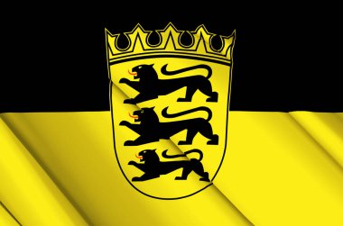 Baden-Wuerttemberg 3 boyutlu bayrak sallama.
