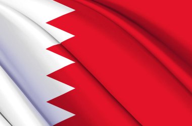 Bahreyn 3d sallanan bayrak illüstrasyonu.