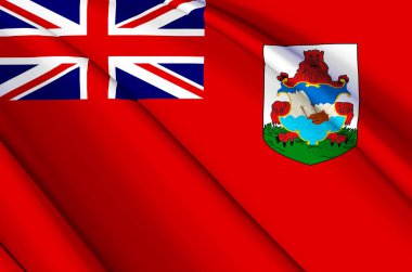 Bermuda 3d sallanan bayrak illüstrasyonu.