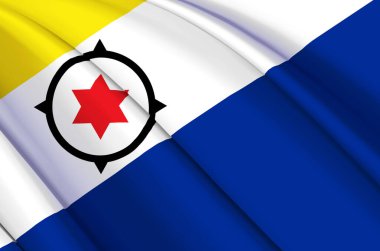Bonaire 3d sallanan bayrak illüstrasyonu.