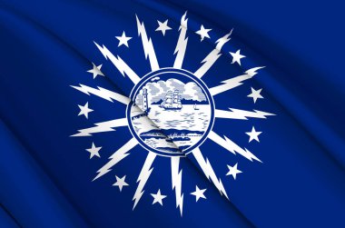 Buffalo New York 3D bayrak sallama.