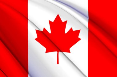 Kanada 3d sallanan bayrak illüstrasyonu.