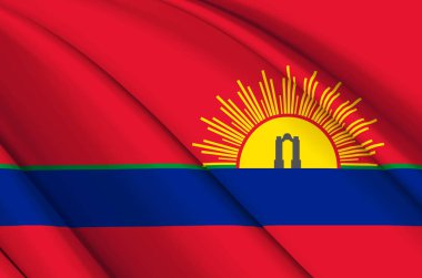 Carabobo 3D dalgalı bayrak çizimi.