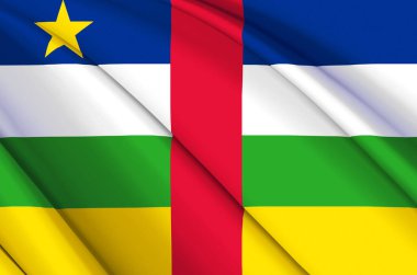 Orta Afrika Cumhuriyeti 3D dalgalı bayrak çizimi.