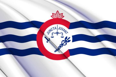 Cincinnati Ohio 3 boyutlu bayrak çizimi.