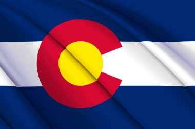Colorado 3D dalgalı bayrak illüstrasyonu.