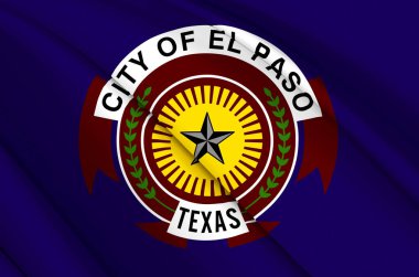 El Paso Teksas 3D bayrak sallama.