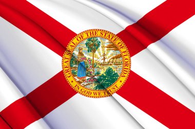 Florida 3D dalgalı bayrak çizimi.