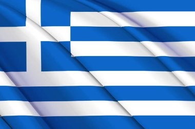 Yunanistan 3d bayrak sallıyor.