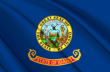 Idaho 3d sallanan bayrak illüstrasyonu.