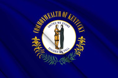 Kentucky 3d sallanan bayrak illüstrasyonu.