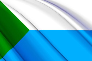 Khabarovsk 3d sallanan bayrak illüstrasyonu.