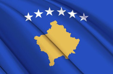 Kosova 3d bayrak illüstrasyonu sallıyor.