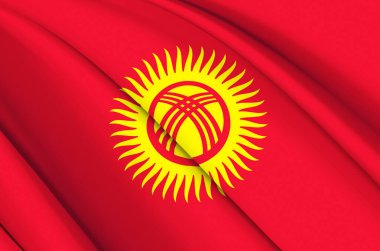 Kırgızistan 3d sallanan bayrak çizimi.