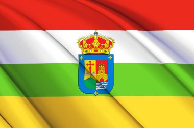 La Rioja _ İspanya 3D sallanan bayrak illüstrasyonu.