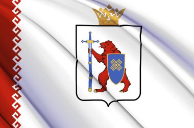 Mari El 3d sallanan bayrak çizimi.