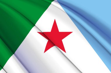 Merida 3D sallanan bayrak illüstrasyonu.