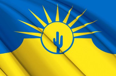 Ben Arizona 3D sallanan bayrak illüstrasyonu.