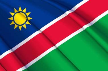 Namibya 3d dalgalı bayrak çizimi.