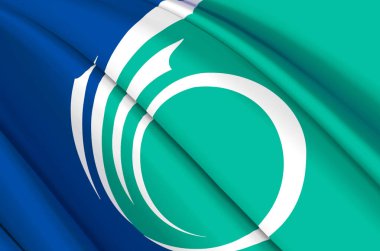 Ottawa Ontario 3D sallanan bayrak çizimi.