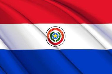 Paraguay 3d dalgalı bayrak çizimi.
