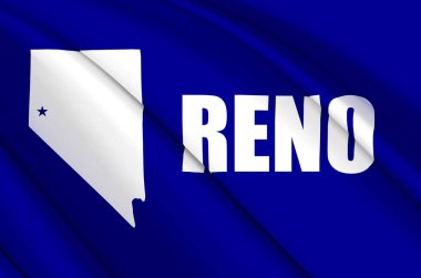 Reno 3d sallanan bayrak illüstrasyonu.