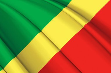 Kongo Cumhuriyeti 3d bayrak sallıyor.