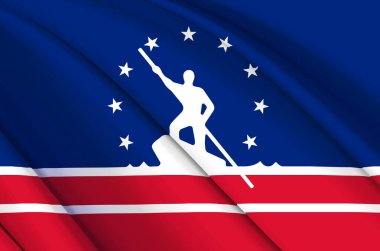 Richmond Virginia 3d sallanan bayrak illüstrasyonu.