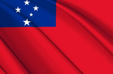 Samoa 3d sallanan bayrak illüstrasyonu.