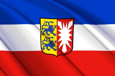 Schleswig-Holstein 3d sallanan bayrak illüstrasyonu.