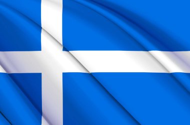 Shetland 3d dalgalı bayrak çizimi.