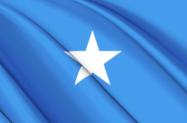 Somali 3D sallanan bayrak illüstrasyonu.
