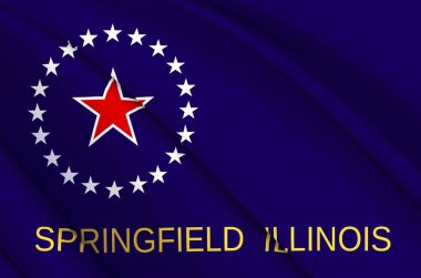Springfield Illinois 3D bayrak sallama.