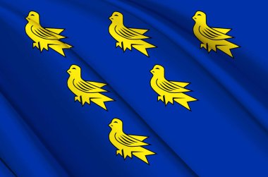 Sussex 3d sallanan bayrak çizimi.