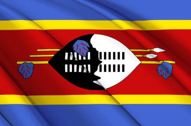 Svaziland 3d sallanan bayrak çizimi.